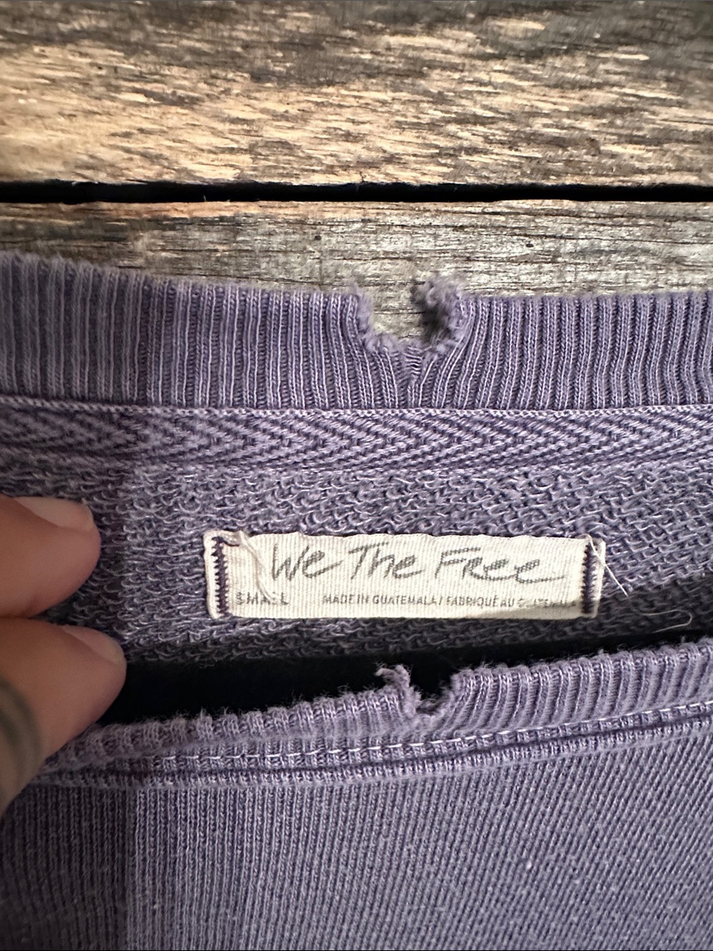 We the free , free people PEACE Junkie Lavender Camden  Sweatshirt - Picture 2 of 6